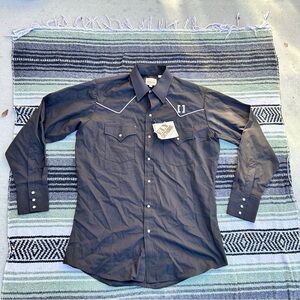 NWT Ely Cattleman black western pearl snap longsleeve shirt
